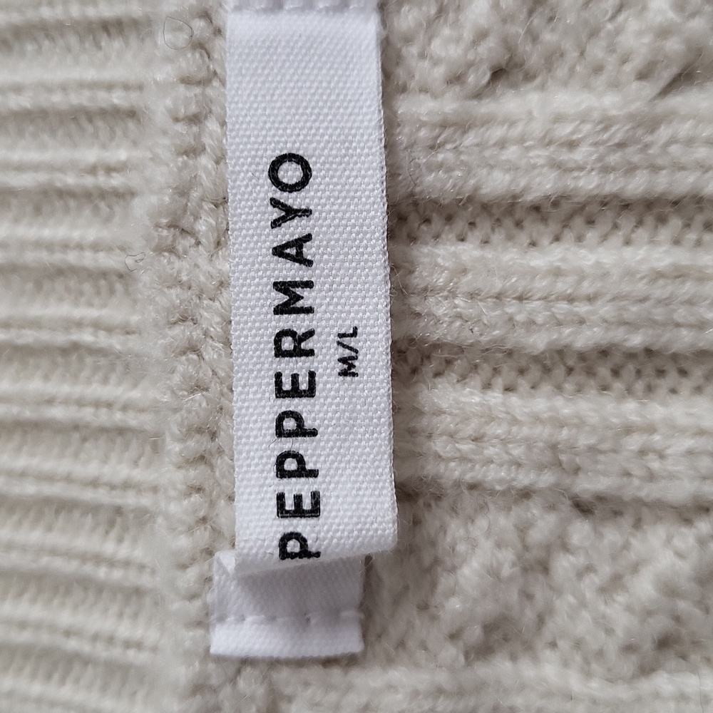 💛 NWOT Peppermayo Cream Ribbed 100% cotton‎ Cardigan. Size M/L - Picture 7 of 11